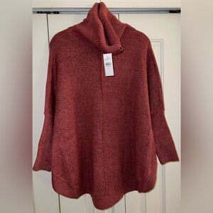LOFT Red Cowl Neck Sweater